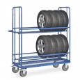 Bandenwagen 400 kg met 2 laadvlakken en platform met ingelast draadgaas