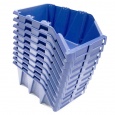 Begra stapelbare en nestbare kunststof magazijnbak type S6, 420x265x177 blauw