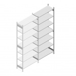 Deels gebruikte legbordstelling Heavy Duty 3250x1300x500mm (hxbxd) 7 niveaus 150 kg - aanbouwsectie