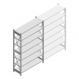 Gebruikte Dexion HI280 legbordstelling Verzinkt 3000x1280x400mm (hxbxd) 7 niveaus beginsectie