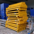 Gebruikte JH Esmena palletstelling 3000x1900x1100mm (hxbxd) - 3 niveaus + grijze draadroosters aanbouwsectie