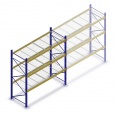Gebruikte JH Esmena palletstelling 3000x1900x1100mm (hxbxd) - 3 niveaus + grijze draadroosters beginsectie