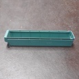 Gebruikte kunststof magazijnstellingbak, stapelbak 600x115x100 groen