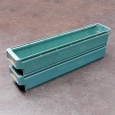 Gebruikte kunststof magazijnstellingbak, stapelbak 600x115x100 groen