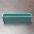 Gebruikte kunststof magazijnstellingbak, stapelbak 600x115x100 groen