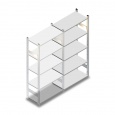 Gebruikte legbordstelling HD 2000x1000x500mm (hxbxd) 5 niveaus aanbouwsectie