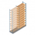 Gebruikte legbordstelling Lundia 2885x1000x500mm (hxbxd) 10 niveaus aanbouwsectie