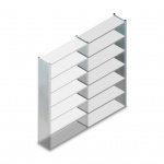 Gebruikte legbordstelling MD 2130x1000x300mm (hxbxd) 7 niveaus aanbouwsectie