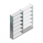 Gebruikte legbordstelling MD 2130x1000x300mm (hxbxd) 7 niveaus beginsectie