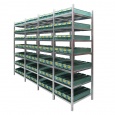 Gebruikte legbordstelling Medium Duty met bakken 2000x550x600mm (hxbxd) 7 niveaus aanbouwsectie
