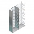 Gebruikte legbordstelling Meta 3000x1300x600mm (hxbxd) 8 niveaus beginsectie