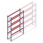 Gebruikte Meta palletstelling 5600x3600x1100 mm (hxbxd) - 4 niveaus beginsectie
