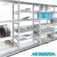 Gebruikte metalen magazijnbak, grijpbak, legbord, verzinkt, 475x305x180