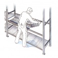 Gebruikte metalen magazijnbak, grijpbak, legbord, verzinkt, 475x305x180