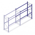 Gebruikte Polypal palletstelling 2375x3000x1050mm (hxbxd) - 2 niveaus aanbouwsectie