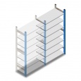 Gebruikte Schaefer R3000 legbordstelling 2000x970x460mm (hxbxd) 7 niveaus aanbouwsectie