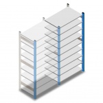 Gebruikte Schaefer R3000 legbordstelling 2500x970x600mm (hxbxd) 9 niveaus aanbouwsectie