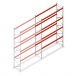 Gebruikte Vogelsang palletstelling 6000x3600x1100 mm (hxbxd) - 4 niveaus aanbouwsectie