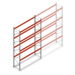 Gebruikte Vogelsang palletstelling 6000x3600x1100 mm (hxbxd) - 4 niveaus beginsectie