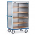 Kastwagen 750 kg 1000x650 met 5 etages aluminium plaat en jalouziedeur afsluitbaar