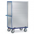 Kastwagen 750 kg 1000x650 met 5 etages aluminium plaat en jalouziedeur afsluitbaar