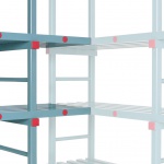 Kunststof hoekstelling 1600x1200x400, 4 niveaus