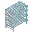 Kunststof stelling, rek 1150x1000x600, 4 niveaus