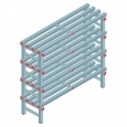 Kunststof stelling, rek 1150x1200x400, 4 niveaus
