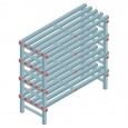 Kunststof stelling, rek 1150x1200x500, 4 niveaus