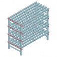 Kunststof stelling, rek 1150x1200x600, 4 niveaus