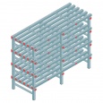 Kunststof stelling, rek 1150x1500x600, 4 niveaus