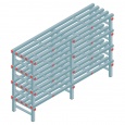 Kunststof stelling, rek 1150x1800x500, 4 niveaus