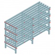 Kunststof stelling, rek 1150x1800x600, 4 niveaus