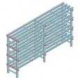 Kunststof stelling, rek 1150x2000x400, 4 niveaus
