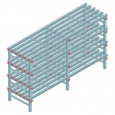 Kunststof stelling, rek 1150x2000x600, 4 niveaus