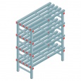 Kunststof stelling, rek 1300x1000x500, 4 niveaus
