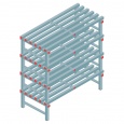 Kunststof stelling, rek 1300x1200x600, 4 niveaus