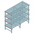 Kunststof stelling, rek 1300x1500x600, 4 niveaus