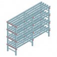 Kunststof stelling, rek 1300x1800x500, 4 niveaus