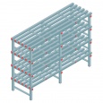 Kunststof stelling, rek 1300x1800x600, 4 niveaus
