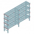 Kunststof stelling, rek 1300x2000x400, 4 niveaus