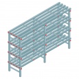 Kunststof stelling, rek 1300x2000x500, 4 niveaus