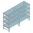 Kunststof stelling, rek 1300x2000x600, 4 niveaus