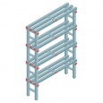 Kunststof stelling, rek 1450x1000x300, 4 niveaus