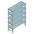 Kunststof stelling, rek 1450x1000x400, 5 niveaus