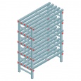 Kunststof stelling, rek 1450x1000x500, 5 niveaus