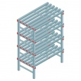 Kunststof stelling, rek 1450x1000x600, 4 niveaus