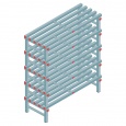 Kunststof stelling, rek 1450x1200x500, 5 niveaus