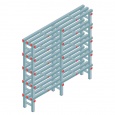 Kunststof stelling, rek 1450x1500x300, 5 niveaus