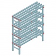 Kunststof stelling, rek 1450x1500x400, 4 niveaus